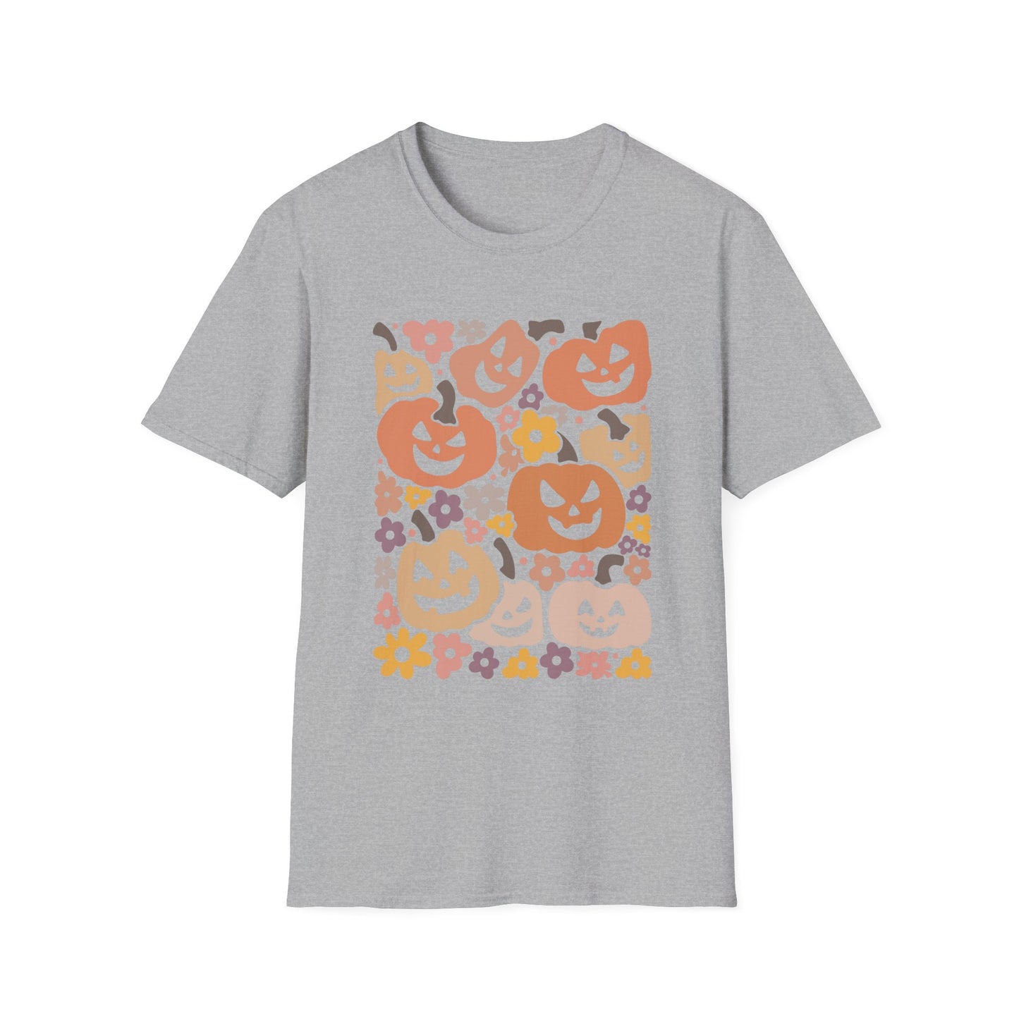 Autumn Harvest Pumpkin T-Shirt, Fall Fashion Tee, Halloween Shirt, Cute Unisex Tee, Seasonal Floral Top