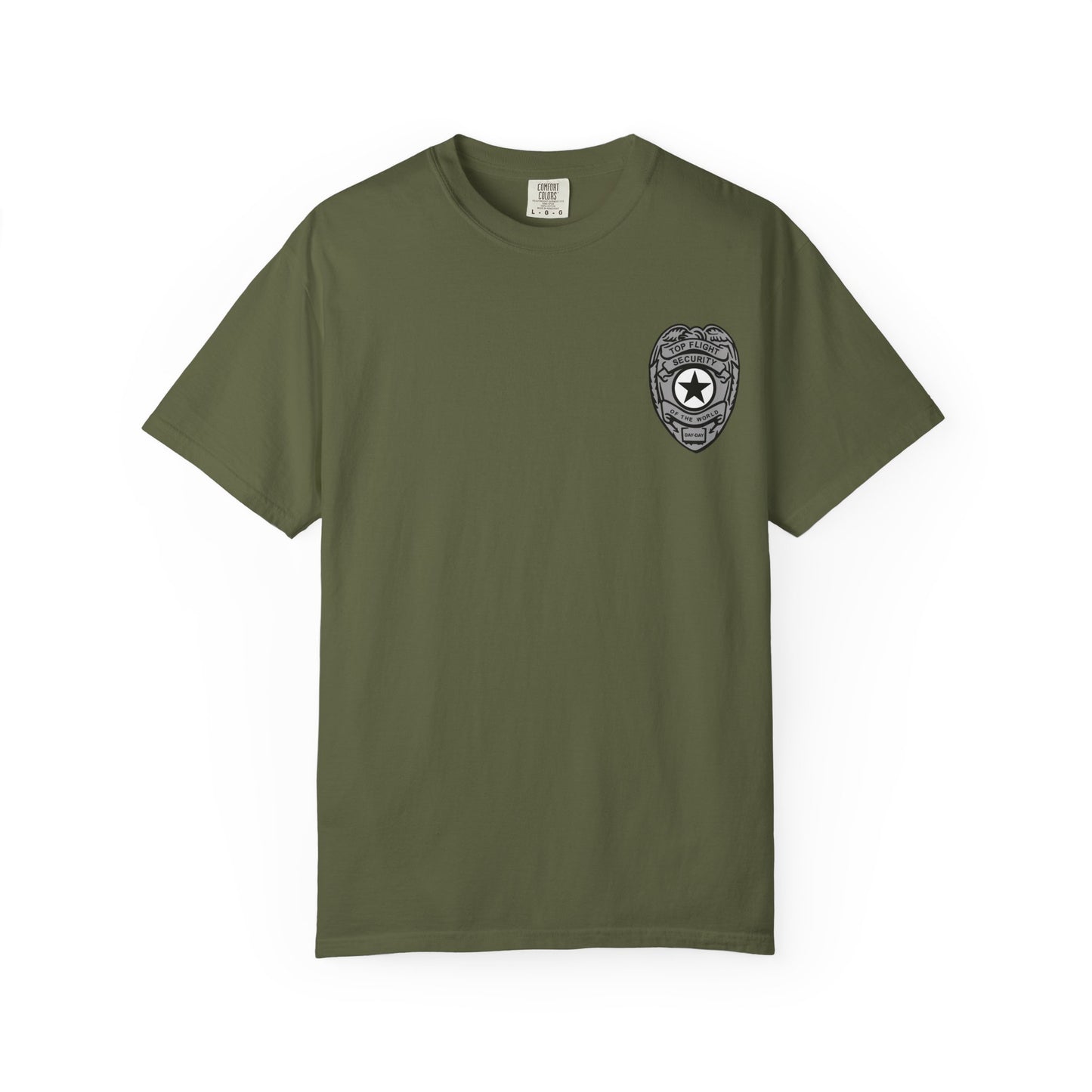 Flight Security Badge T-Shirt — "Top Flight Security of the World" Back Graphic Day-Day