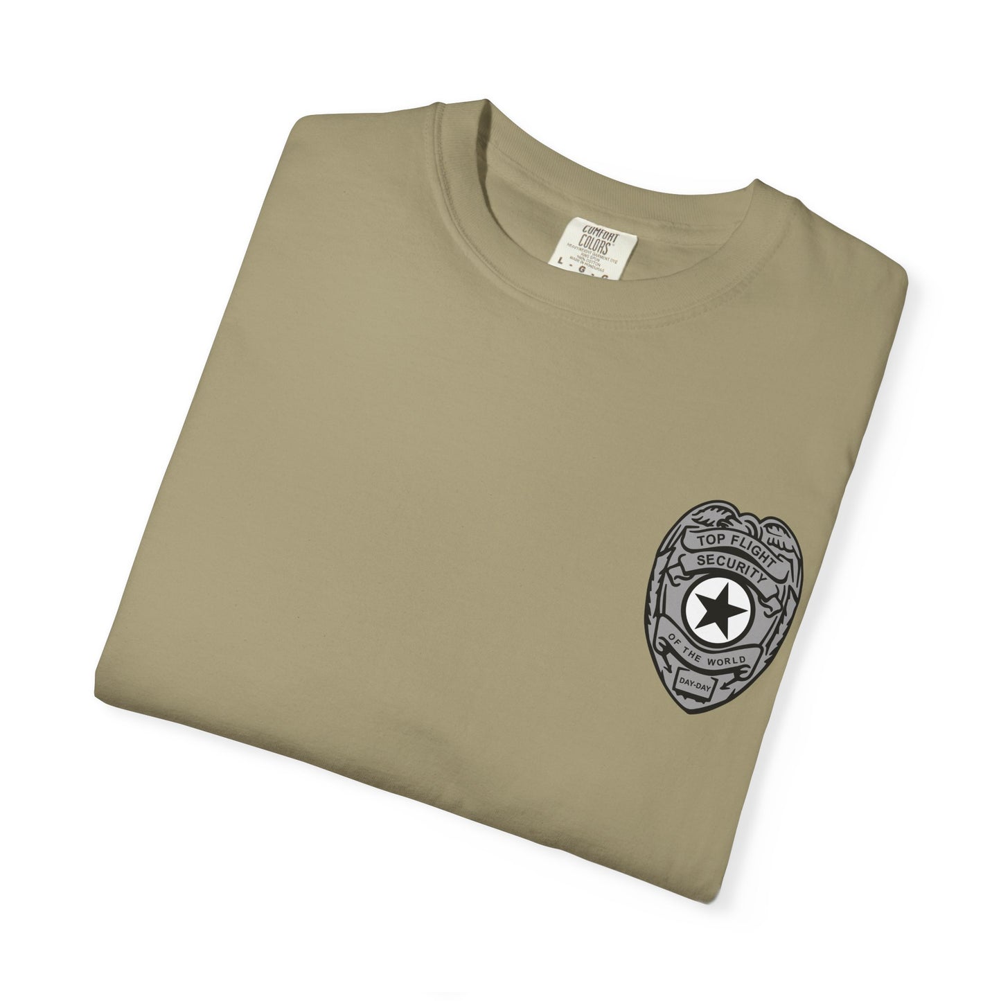 Flight Security Badge T-Shirt — "Top Flight Security of the World" Back Graphic Day-Day