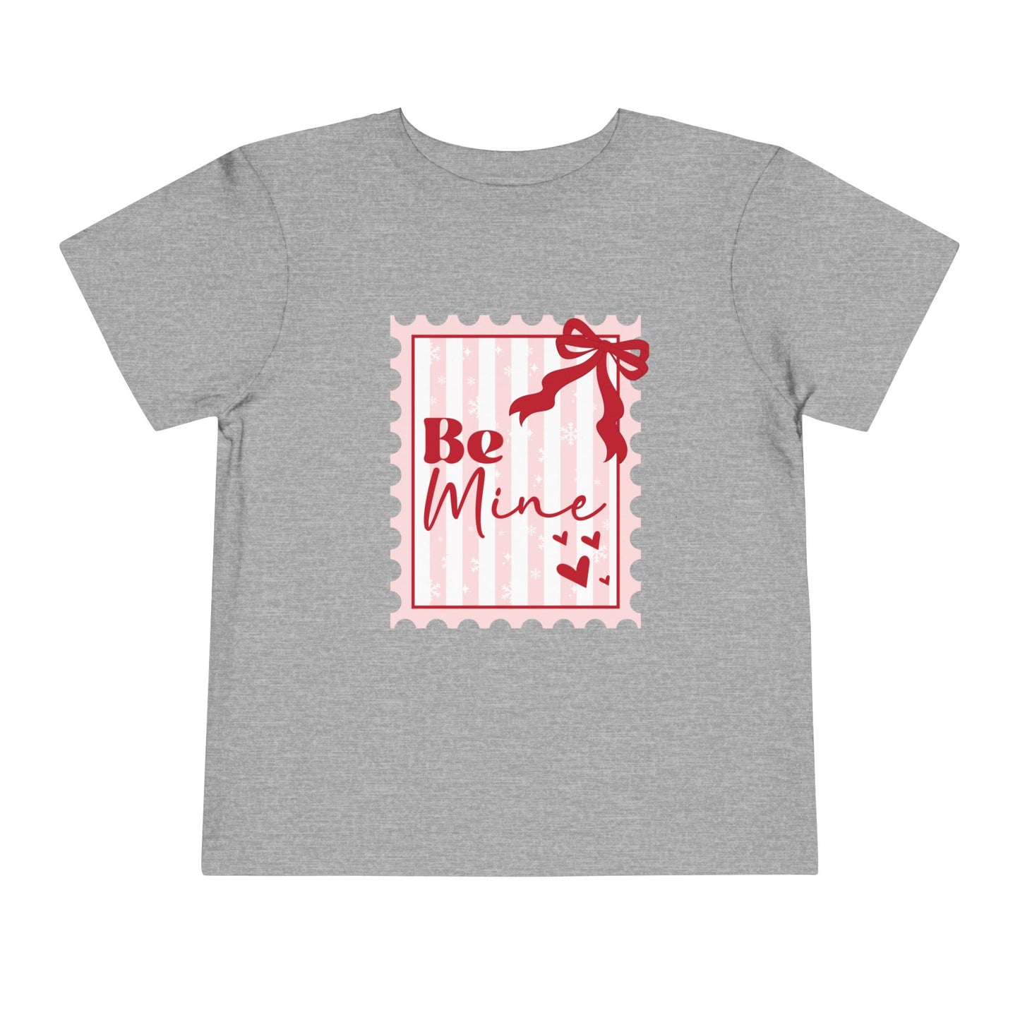 Be Mine Toddler Tee — Valentine’s Day Pink Stamp Design