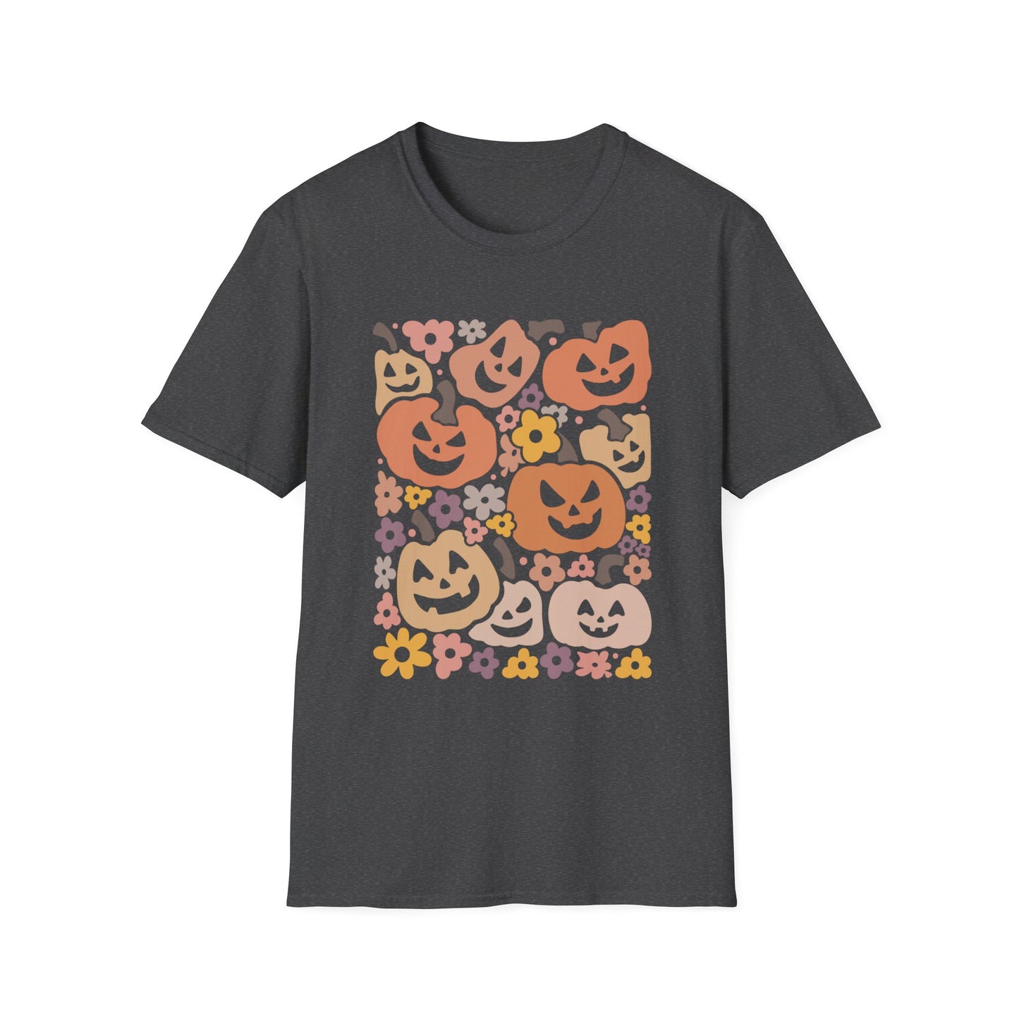 Autumn Harvest Pumpkin T-Shirt, Fall Fashion Tee, Halloween Shirt, Cute Unisex Tee, Seasonal Floral Top