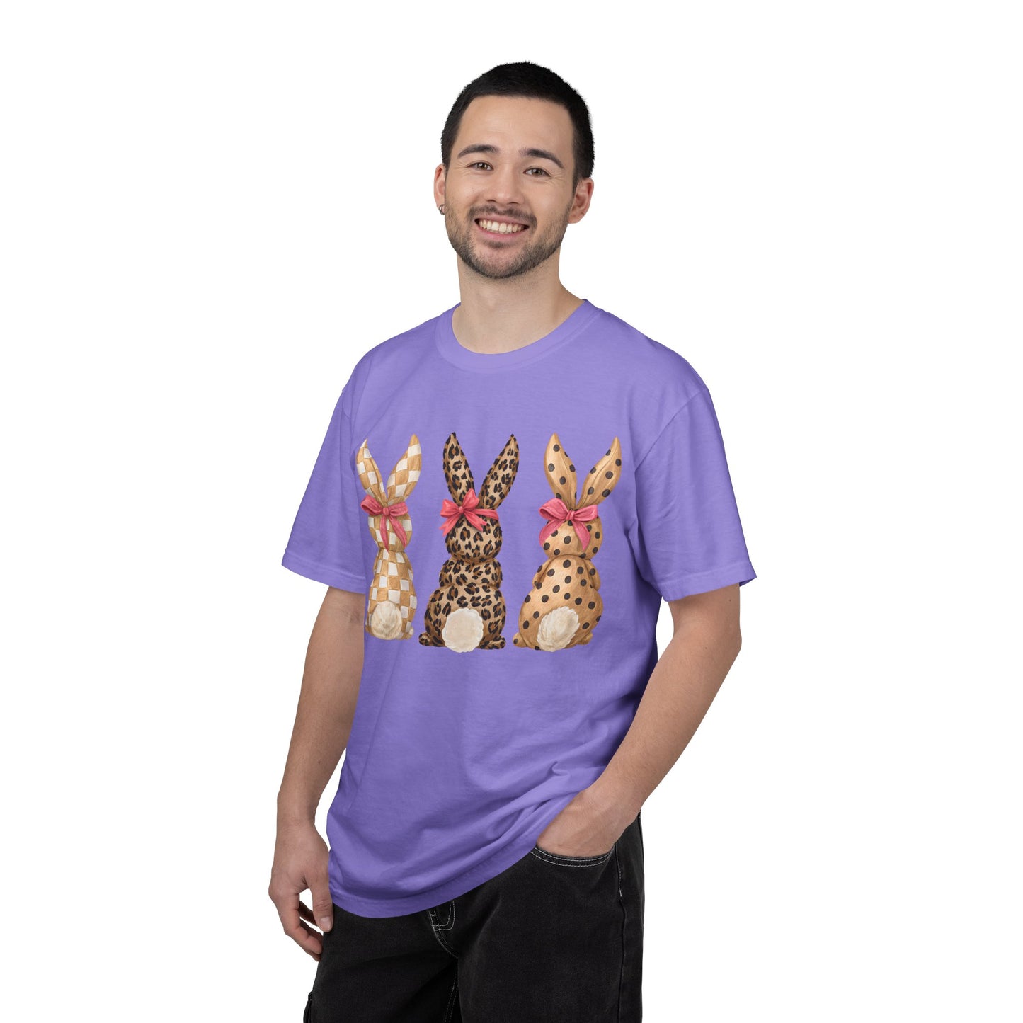 Easter Bunny Trio T-Shirt — Patterned Bunny Back Print