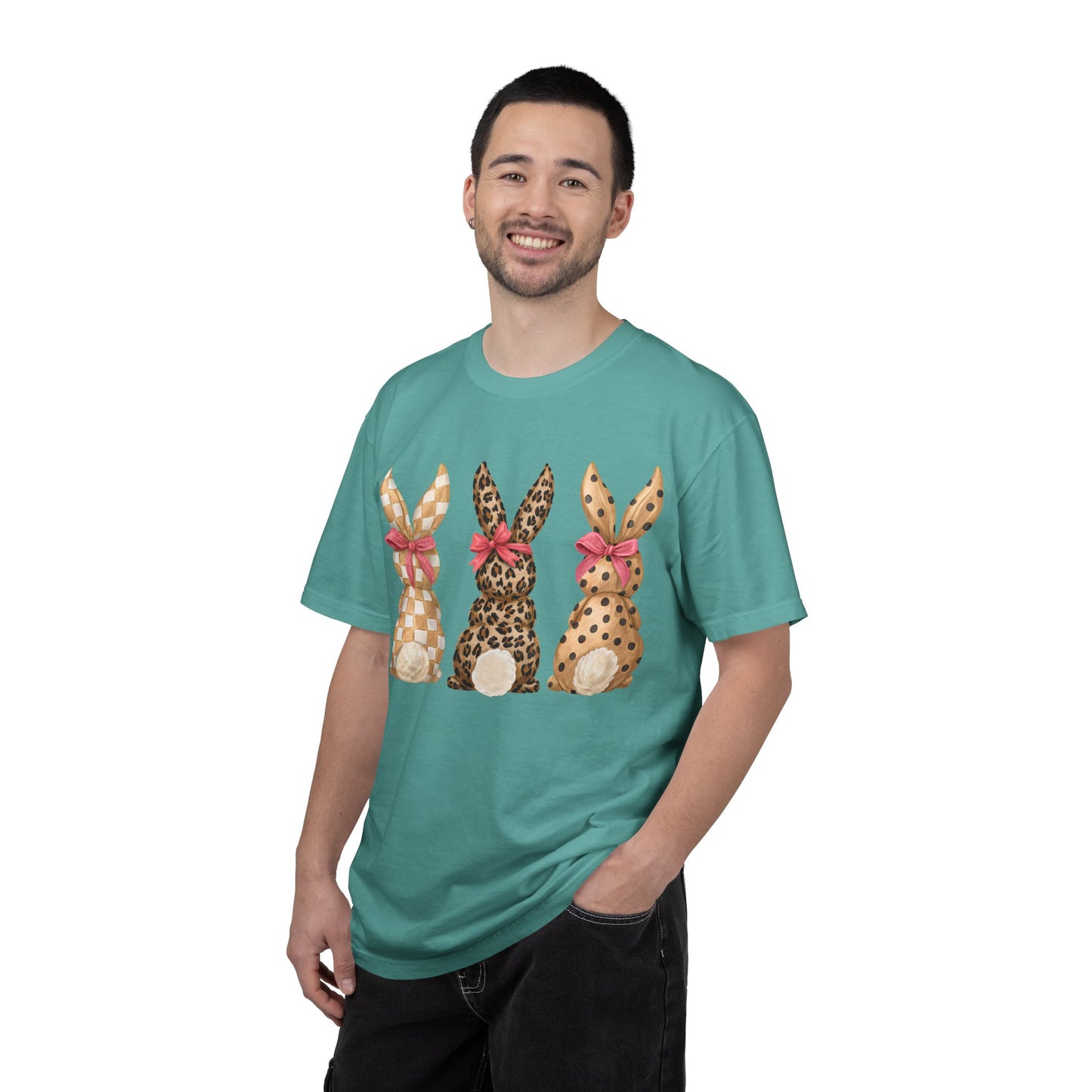 Easter Bunny Trio T-Shirt — Patterned Bunny Back Print
