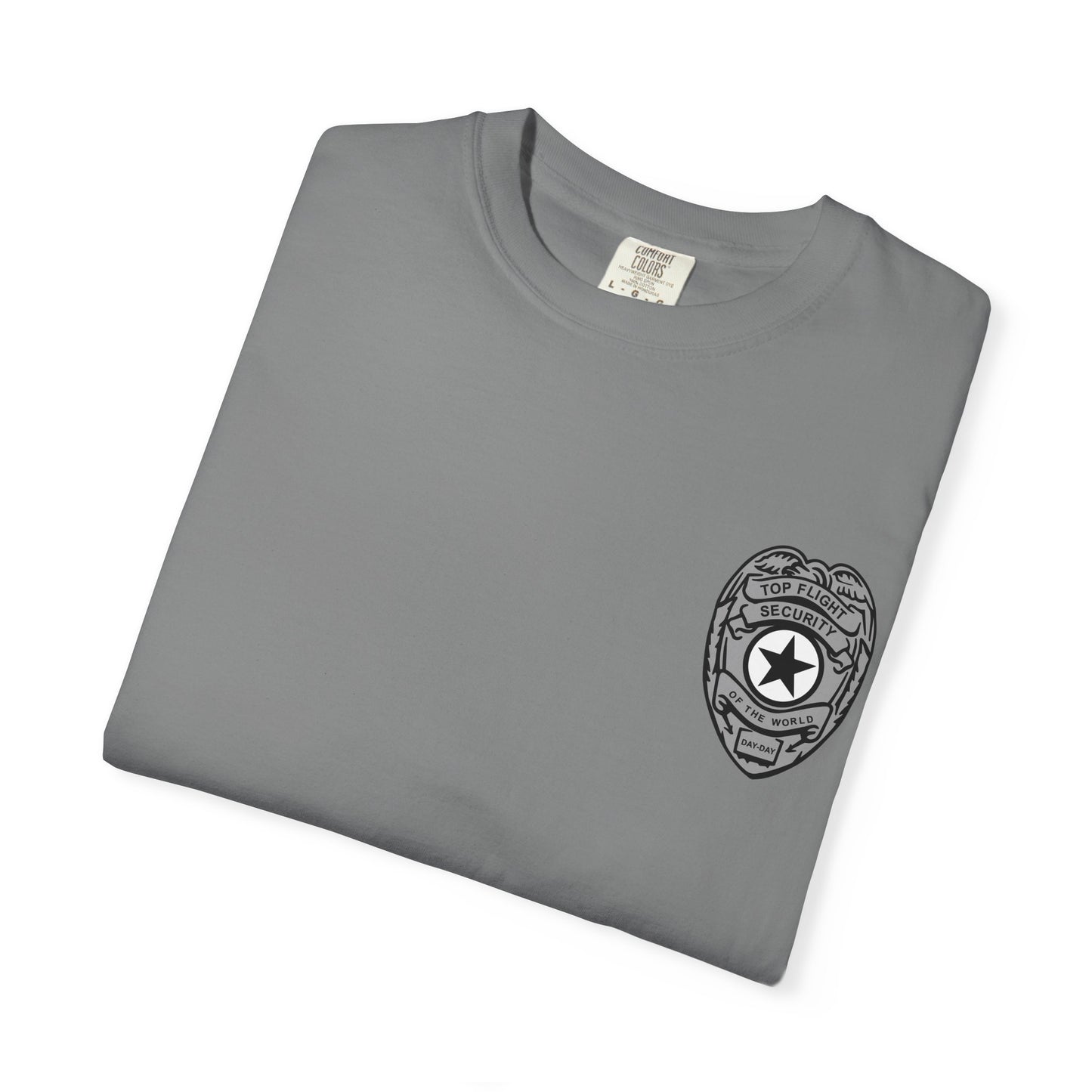 Flight Security Badge T-Shirt — "Top Flight Security of the World" Back Graphic Day-Day