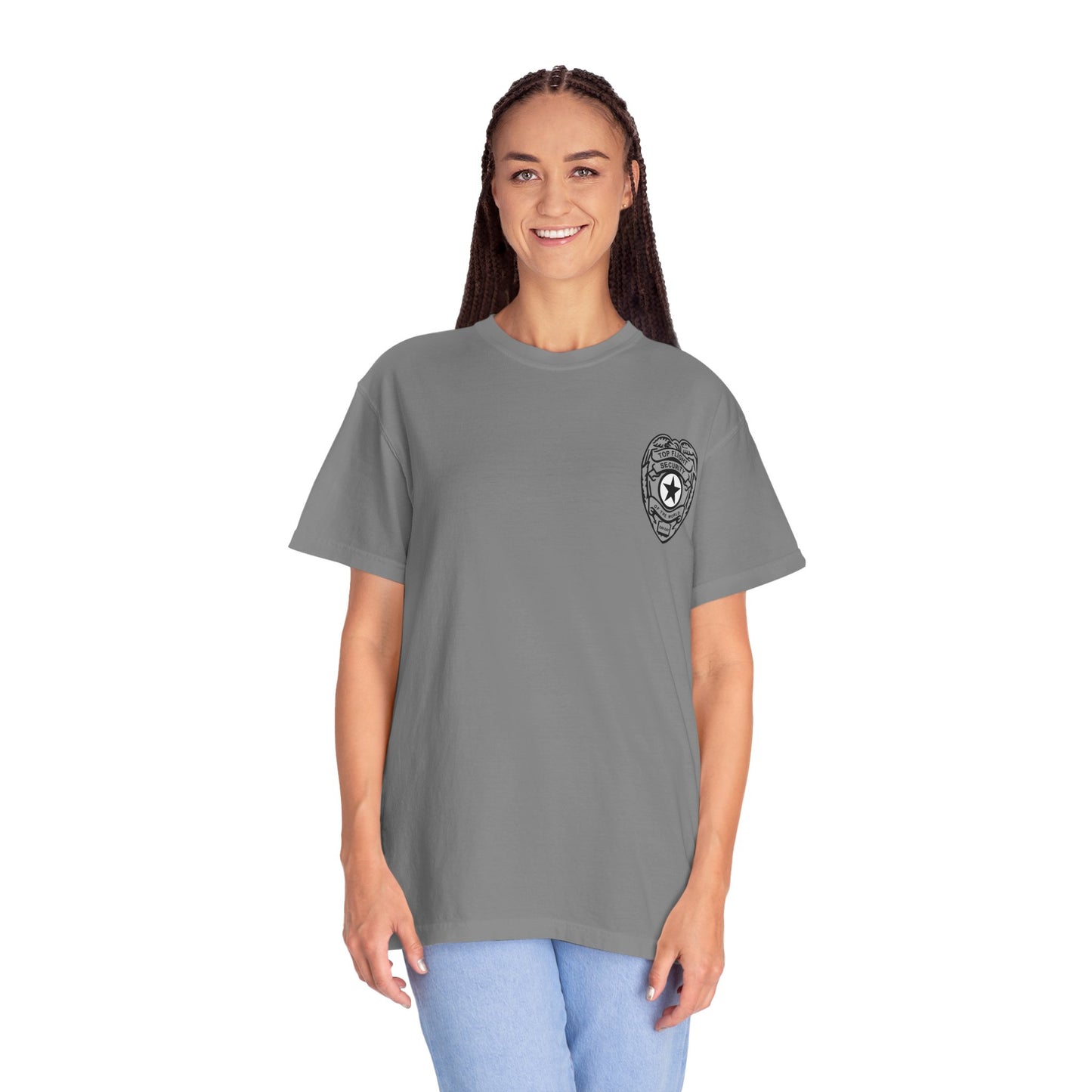 Flight Security Badge T-Shirt — "Top Flight Security of the World" Back Graphic Day-Day