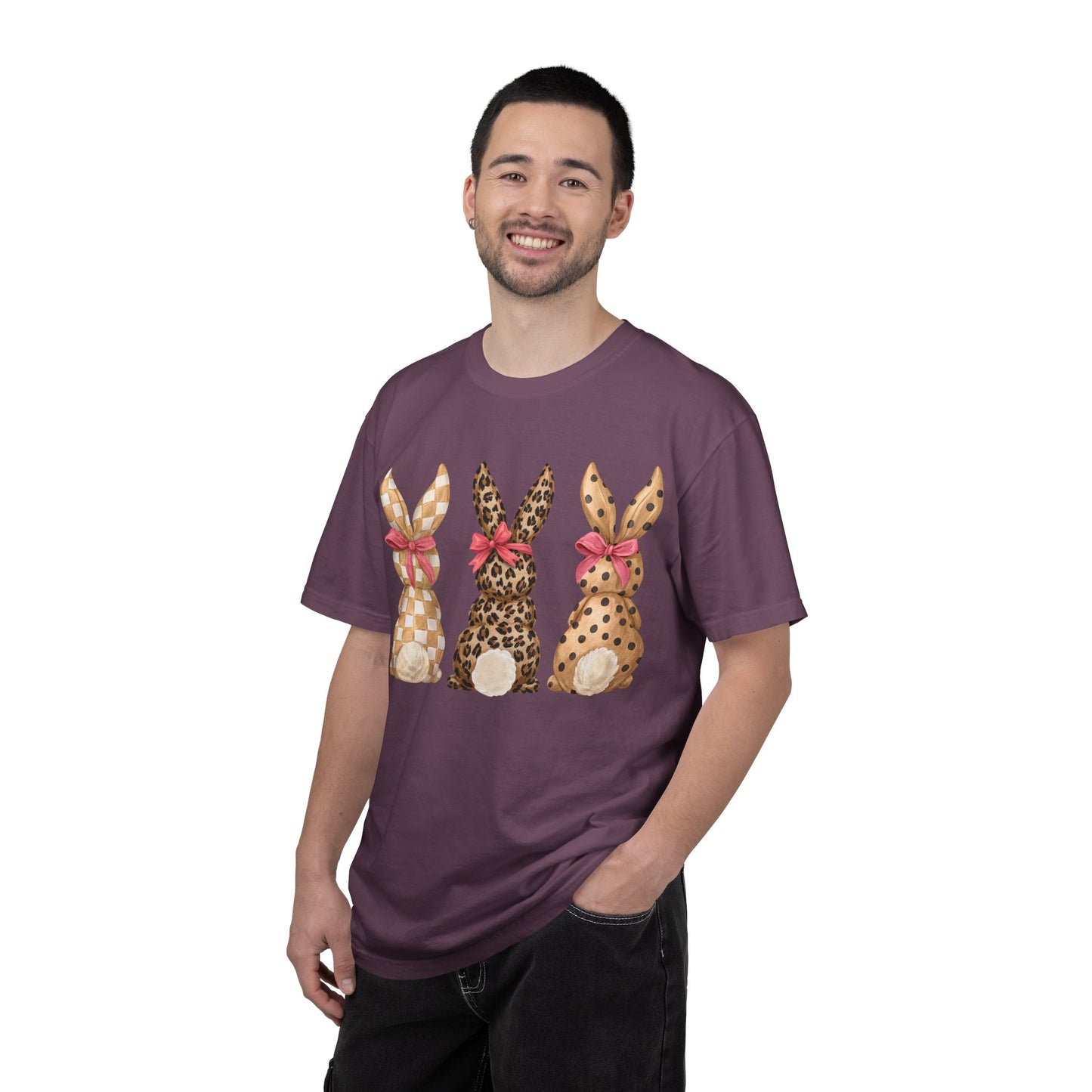 Easter Bunny Trio T-Shirt — Patterned Bunny Back Print