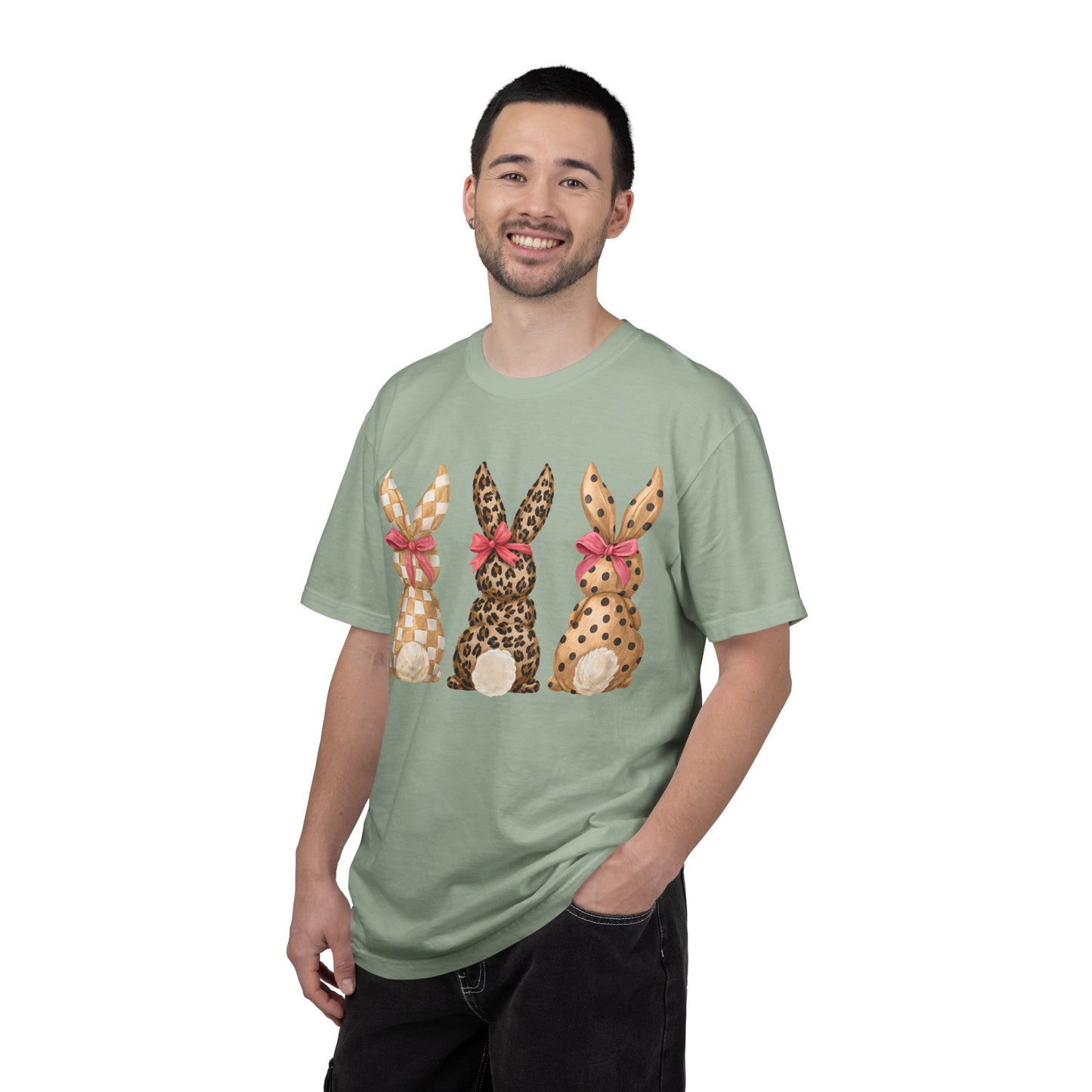 Easter Bunny Trio T-Shirt — Patterned Bunny Back Print
